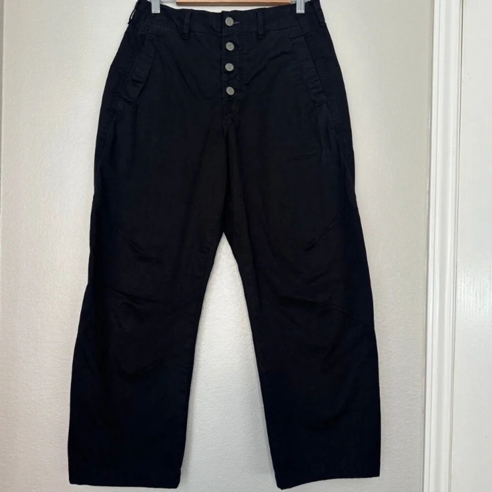 PILCRO Jeans ANTHROPOLOGIE Pants THE ARIN Barrel Wide Leg Black Cotton Size 29